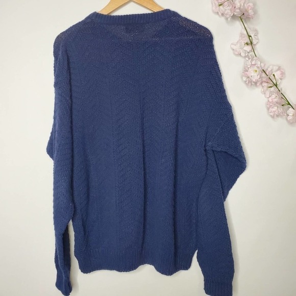 Vintage James Davis Knit Sweater Blue Size XL - Picture 5 of 7